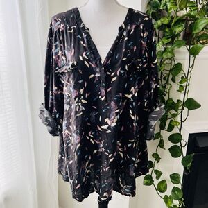 Disney Princess POCAHONTAS Black Colors of the Wind Flowy Blouse Plus Size 6X